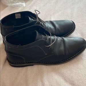 Steve Madden Black Leather Men's Shoes